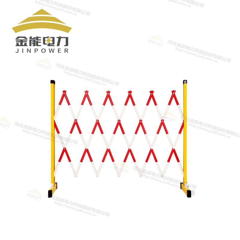 玻璃鋼紅白圓管伸縮圍欄 底座可加萬向輪